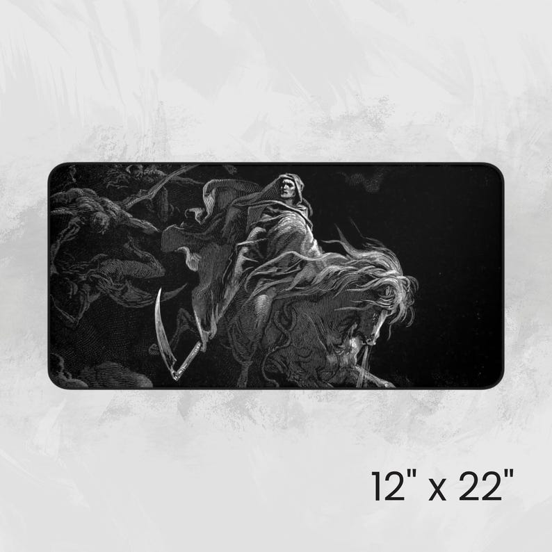 Fallen Angel Artistic Desk Mat, Dark Romantic Art, Vintage Style Desk Pad, Office Gift Idea, Workspace Decor, Gothic Gaming Mythological Pad image 5