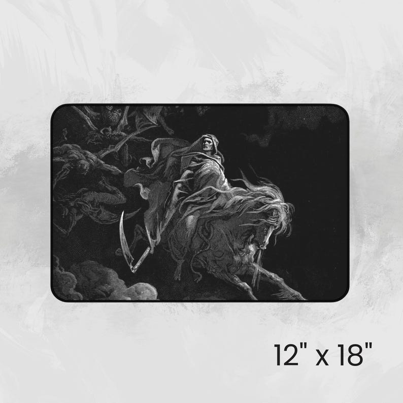 Fallen Angel Artistic Desk Mat, Dark Romantic Art, Vintage Style Desk Pad, Office Gift Idea, Workspace Decor, Gothic Gaming Mythological Pad image 4