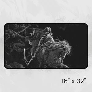 Fallen Angel Artistic Desk Mat, Dark Romantic Art, Vintage Style Desk Pad, Office Gift Idea, Workspace Decor, Gothic Gaming Mythological Pad image 6