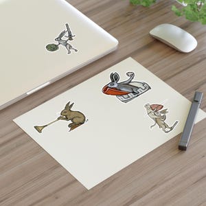4 Treacherous Rabbits - medieval sticker series, funny dark age stickers for laptops, waterbottles, journals, etc image 5