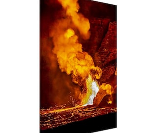 Hawaiian Volcano Eruption Pele’s Fury Glowing Lava Flow Molten Rock Photography Fiery Kīlauea Canvas Print