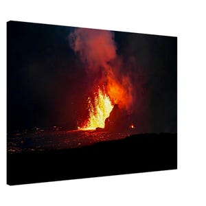 Pele’s Passion Molten Lava Heart Volcano Eruption Glow Tropical Dreams Fine Art Photography Canvas Print