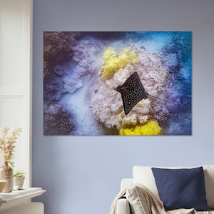 Underwater Spotted Eagle Ray Hawaiian Ocean Coral Reef Scene Tropical Dreams Fine Art Underwater Photography Aluminum Print