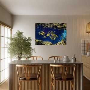 Exotic School of Vibrant Yellow Hawaiian Coral Reef Fish Tropical Dreams Fine Art Underwater Photography Aluminum Print