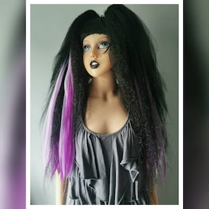 Pair of purple and black gothic hair falls code Phf6