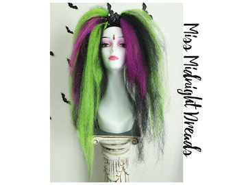 Black, green and pink hair falls, listing is for a pair BG91