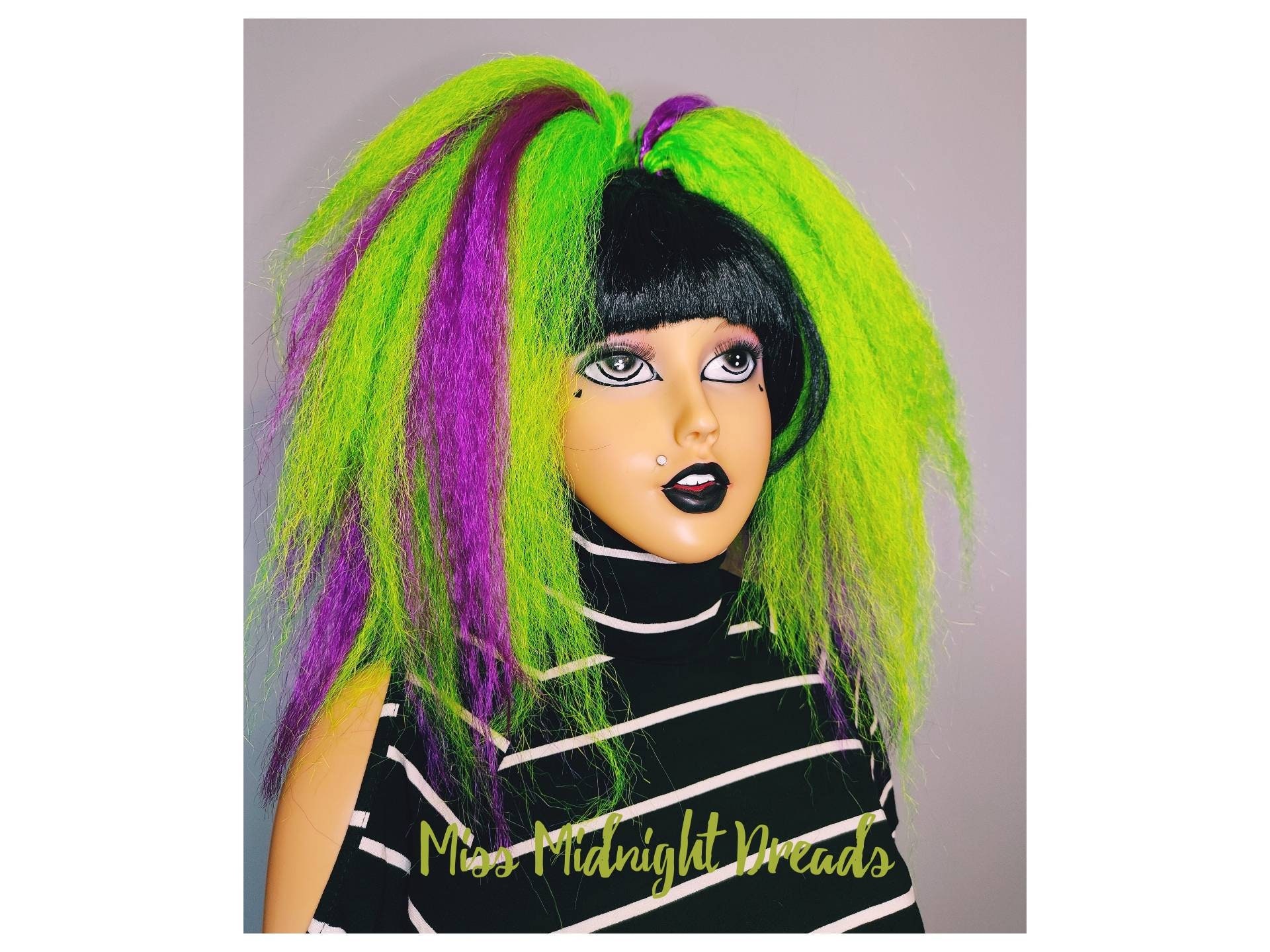 Neon Green and Purple Halloween Hair Falls NEON GRAPE - Etsy