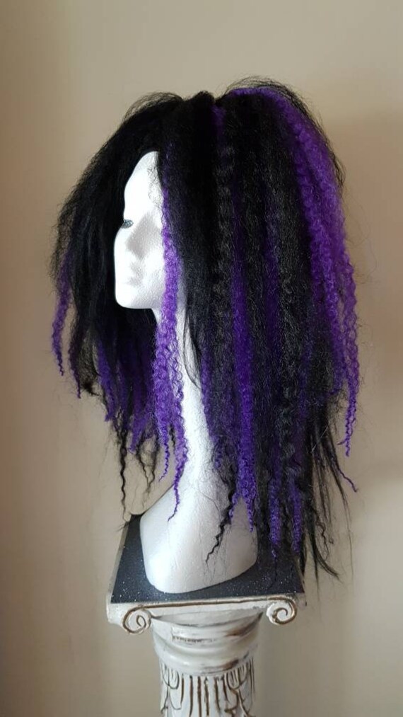 Black And Purple Marley Braid Hair Falls Etsy