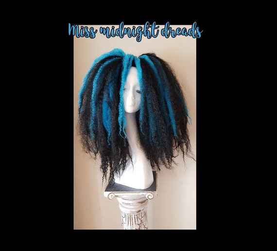 Black And Blue Marley Braid Hair Falls Etsy
