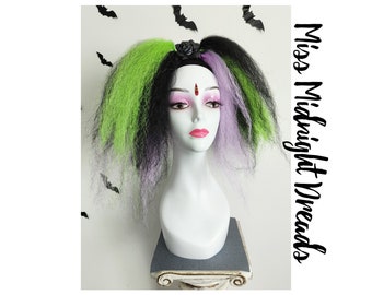 Chutes de cheveux d'Halloween noires, violettes et vertes, la liste est pour 1 paire code BG46