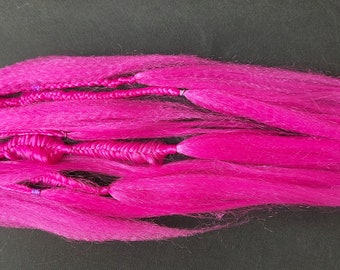 Gorgeous tie in fishtail braids in a beautiful hot pink magenta