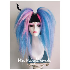 Blue and pink medium length hair falls - listing is for a pair code bp-07