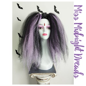 Paire de chutes de cheveux gothique violet et noir L15 image 1