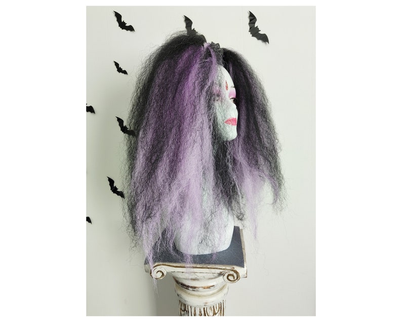 Paire de chutes de cheveux gothique violet et noir L15 image 3