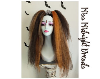 Pair of natural copper and brown gothic hair falls CB65