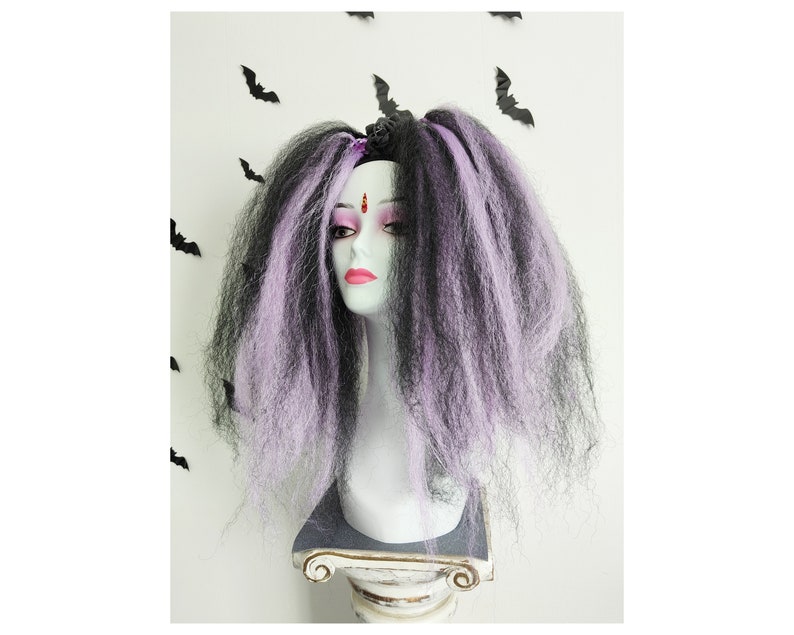 Paire de chutes de cheveux gothique violet et noir L15 image 4