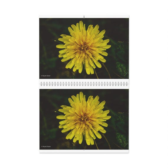Floral Wall Calendar - Vibrant Yellow Flowers, Home Decor, Planner, Gift Idea, Nature Lover's Calendar