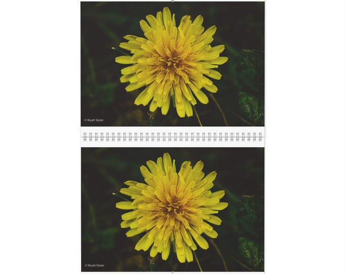 Floral Wall Calendar - Vibrant Yellow Flowers, Home Decor, Planner, Gift Idea, Nature Lover's Calendar