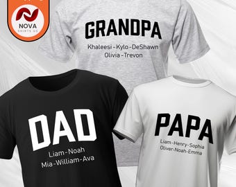 Personalized Grandpa Shirt: Custom Grandchildren Names, Father's Day Gift