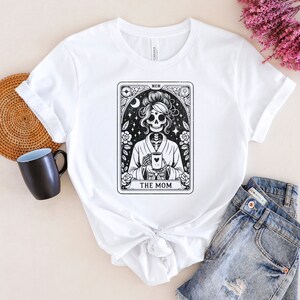 The Mom Tarot Card Shirt, Skeleton Mom T-shirt, Celestial Mama Shirt, Witchy Vibes Tee, Mother&#39;s Day Gift Shirt, Vintage Gift For Mom