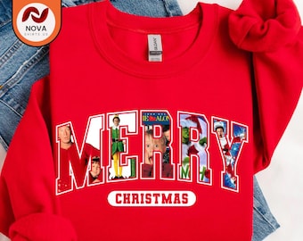 Merry Christmas 90s Movies Crewneck, Vintage Christmas Movies Shirt, Retro Xmas Movies Shirt, Family Reunion Shirt, 1990s Holiday Sweatshirt