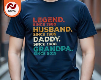 Legend Husband Grandpa Custom T-shirt, Personalized Father's Day Gift