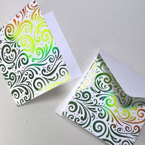 holographic blank cards Sparkle Press Included in the set are 5 flat cards Salon Laser Engraved Holographic Foil