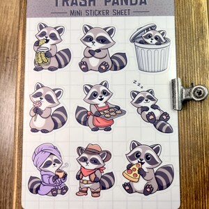 Trash Panda Raccoon Animal Sticker Sheet – Glossy Vinyl
