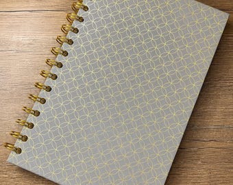 Handmade Gold Shimmer Wire Bound Notebook - Blank Hardcover Journal - Writing Notebook, Sketchbook, Stationery Gift