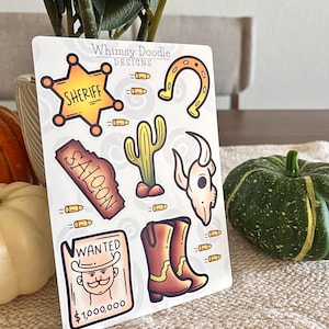 Wild West Vinyl Sticker Sheet | Matte or Glossy Finish