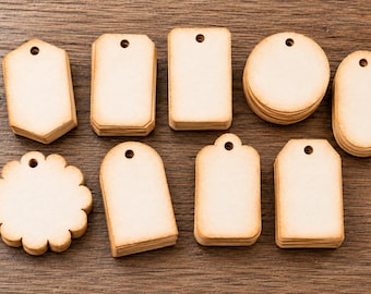 Handmade Vintage Stained 3" Hang Tags | Various Shapes | Gift Tags, Junk Journal, Scrapbooking, Art Supplies, Ephemera