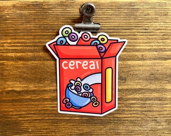 Cereal Box Glossy Vinyl Sticker