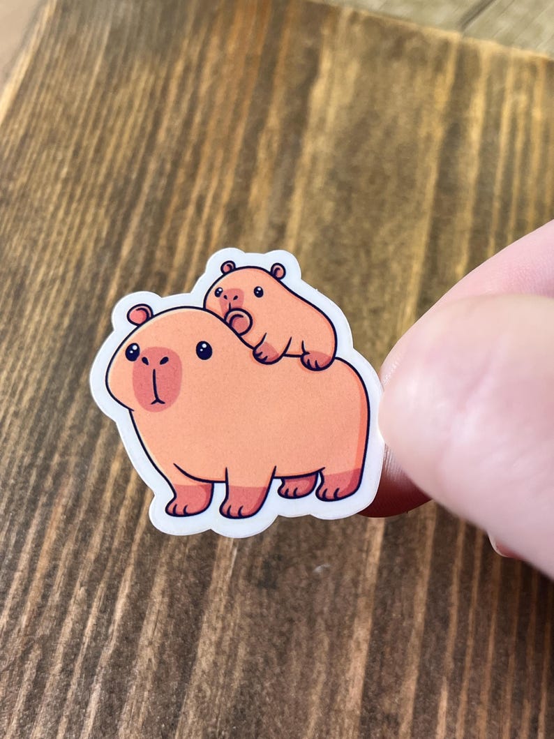Capybara Sticker Sheet - Cute Capybara Art Glossy Sticker Sheet image 4