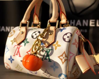 Resin Pumpkin Bag Charm – Autumn Purse Accessory