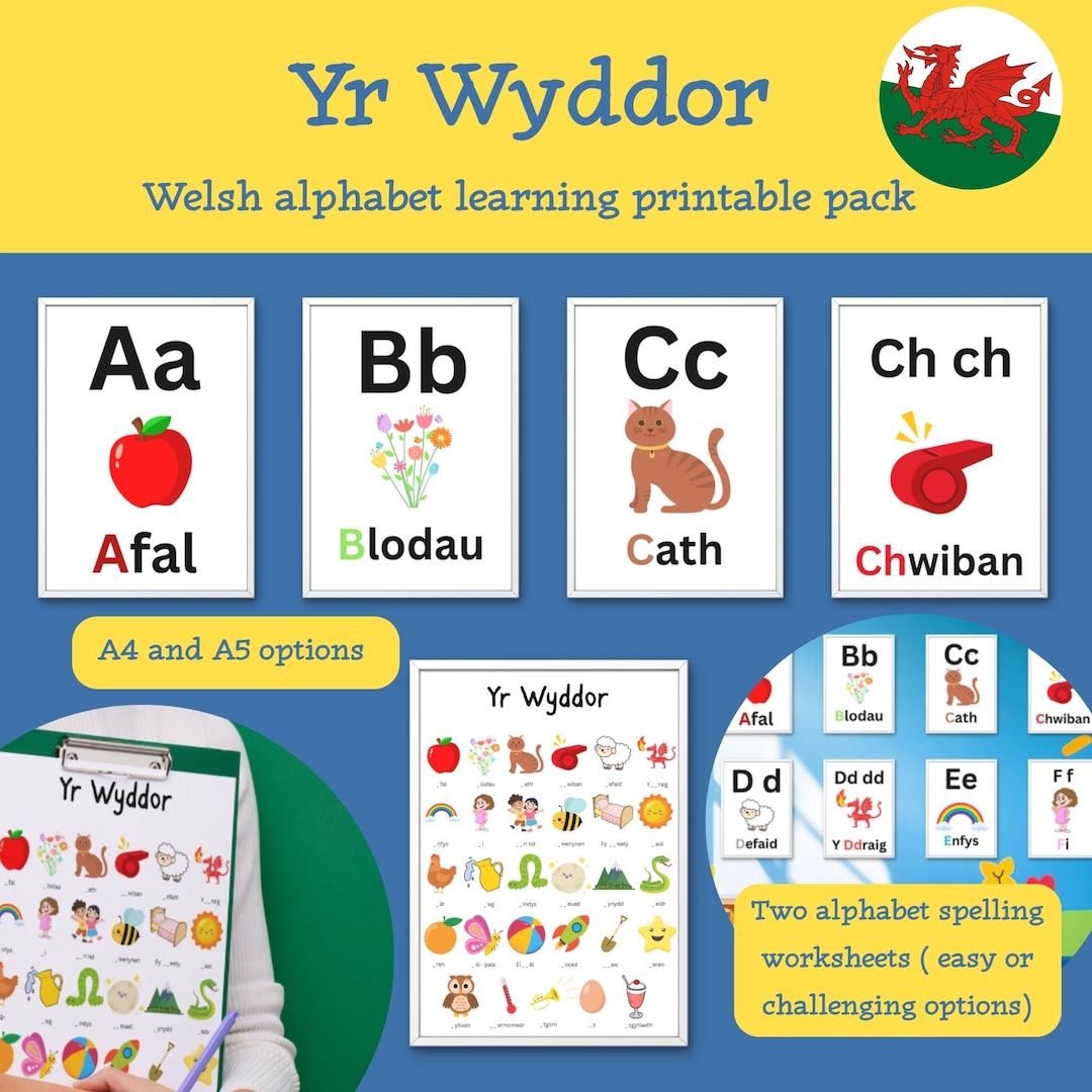 Welsh Alphabet Learning Pack | Printable Posters & Worksheets (PDF ...