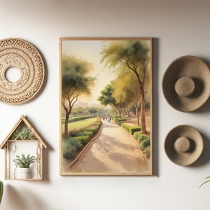 Decorazione murale pittura pakistana / Arte murale Pakistan Stampa murale Pakistan / Pittura ad acquerello Karachi / Opera d&#39;arte murale Pakistan / Regalo di viaggio