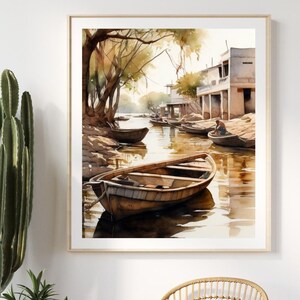 Stampa murale Pakistan / Decorazione pittura Pakistan / Decorazione casa Pakistan / Pittura ad acquerello Karachi / Opera d&#39;arte murale Karachi / Regalo di viaggio