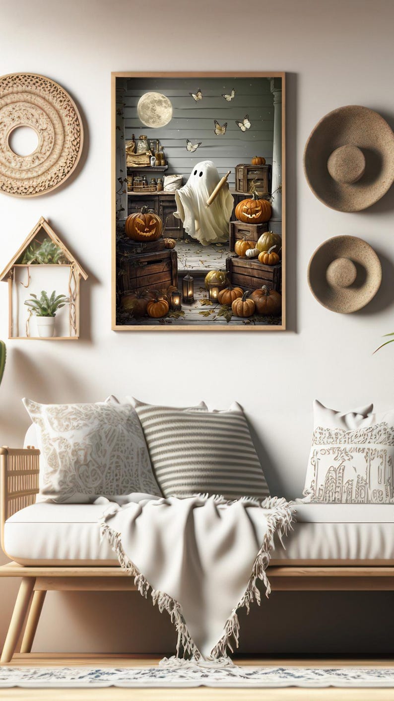Vintage Halloween Digital Wall Art | Moody Ghost Prints | Dark Spooky ...