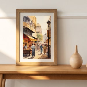 Karachi Watercolor Painting | Wall Artwork Pakistan | Travel Gift | Pakistani Painting Decor | Pakistan Home Decor | Pakistan Wall Print