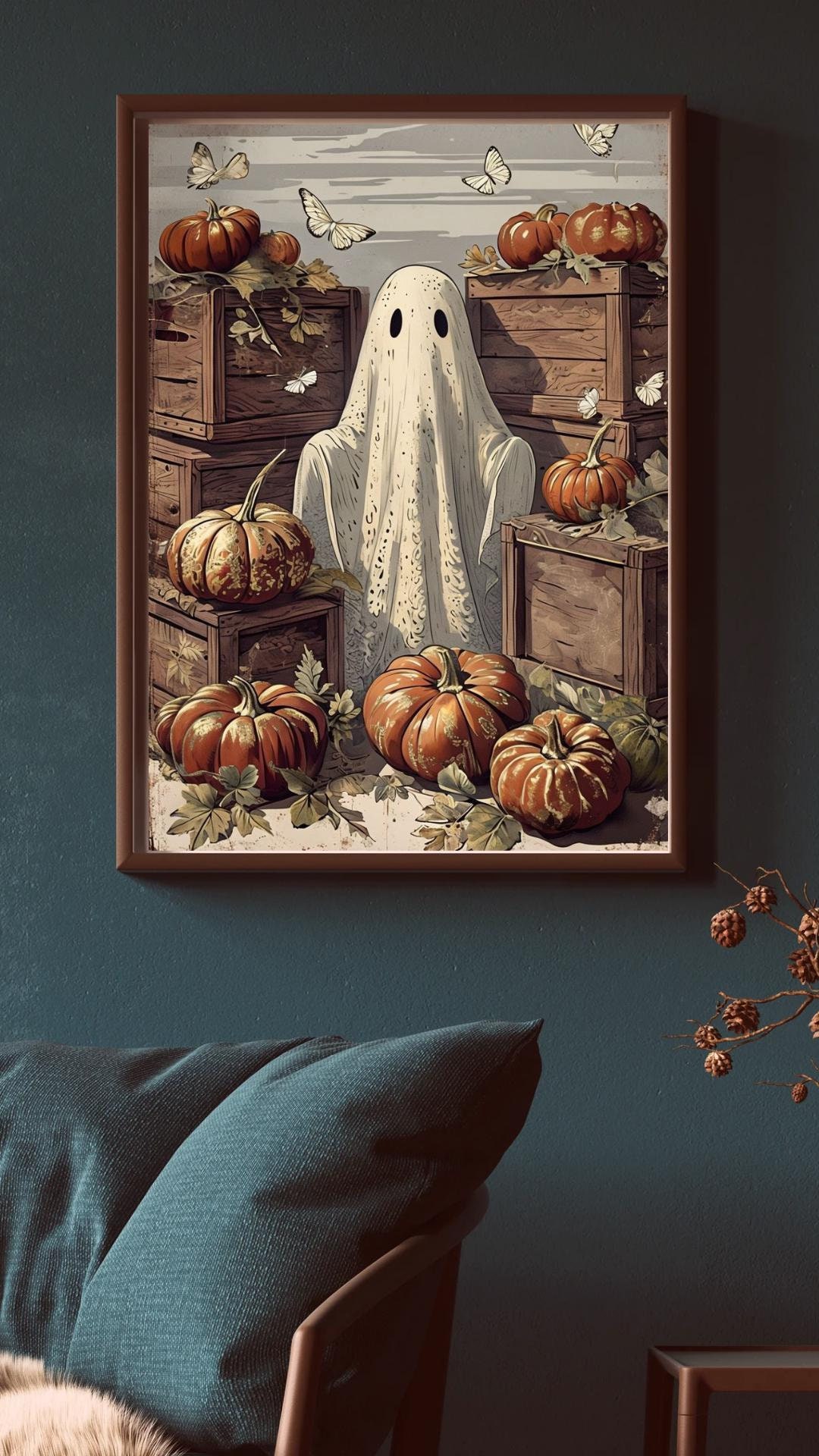Vintage Halloween Digital Wall Art | Moody Ghost Prints | Dark Spooky ...