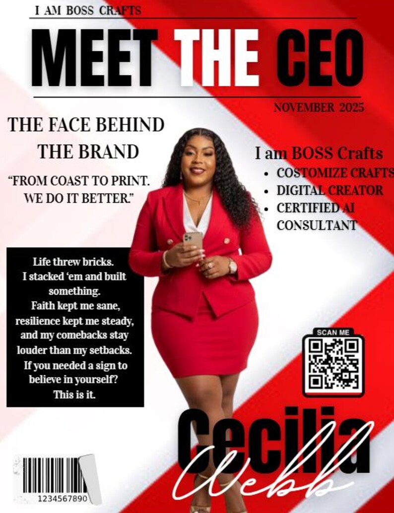 Meet the CEO Magazine Template | Canva Editable Business Magazine ...