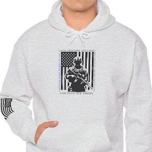 God Bless Our Troops Freedom Hooded Sweatshirt, Military Veteran Gift, Patriotic Hoodie, Support Our Troops, Patriotic Sweatshirt, American