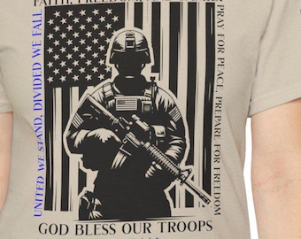 American Flag Freedom Unisex Tee, Support the Troops Patriotic Shirt, USA Military Graphic T-Shirt, Fourth of July Apparel, Veterans Day