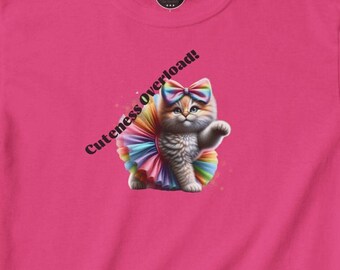 Ballet Kitten Kids Tee, Cute Ballerina Kitty Shirt, Dance Cat Top, Funny Children&#39;s T-shirt, Adorable Feline Ballet Tee, Dance Class Shirt