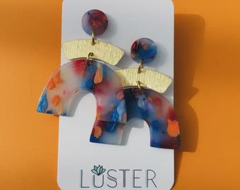 Rainbow Party Pride Love Acrylic Lightweight Statement Earrings Hypoallergenic Gift Fun Unique Earrings