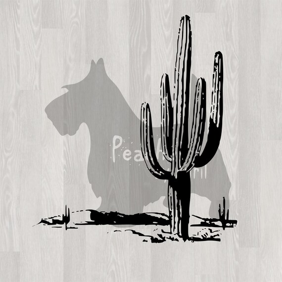 Download Rustic Cactus Svg For Cricut Western Cowboy Landscape Cut File Vintage Desert Vector
