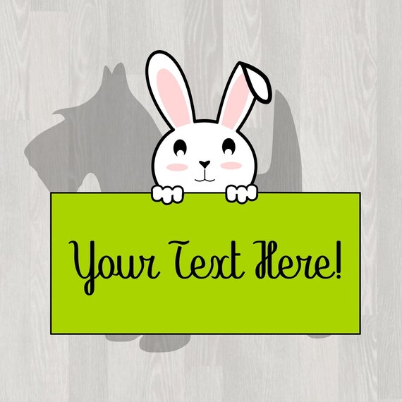 Bunny Svg Archivo Para Cricut Blanco Pascua Conejo Sosteniendo Etsy