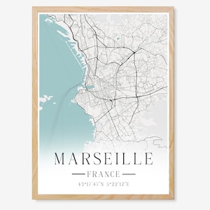 Marseille, Frankreich, Europa-Poster mit Holzrahmen, Wandkunst, Geschenkkarte