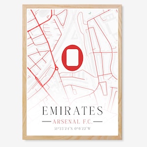 Emirates Stadium Arsenal Poster Premier League Football Soccer Wall Art Gift Digital Download A2 A3 A4