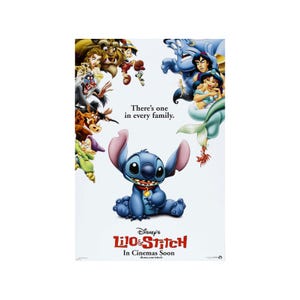Póster de la película LILO & STITCH de doble cara, versión internacional ORIGINAL, B, enrollado, 27 x 40